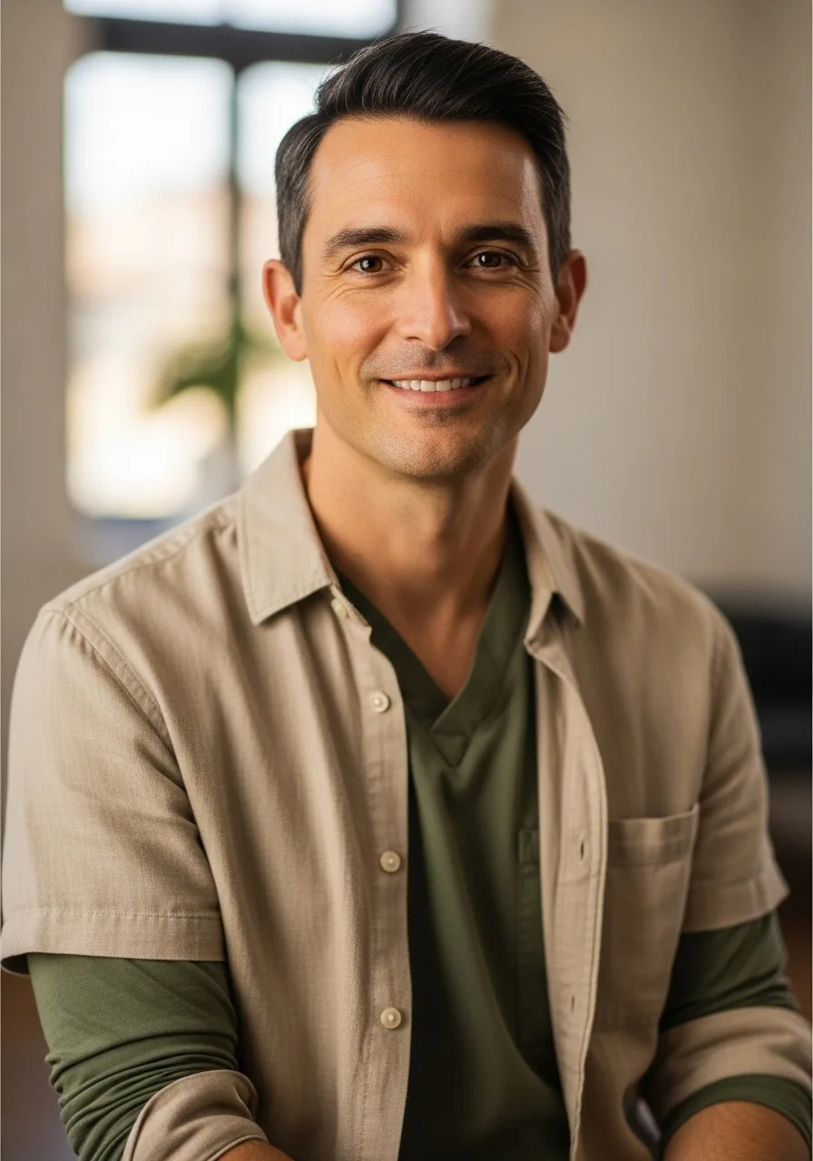 Portrait of Vishnu Das (William Le), founder of Gaia Functional Wellness